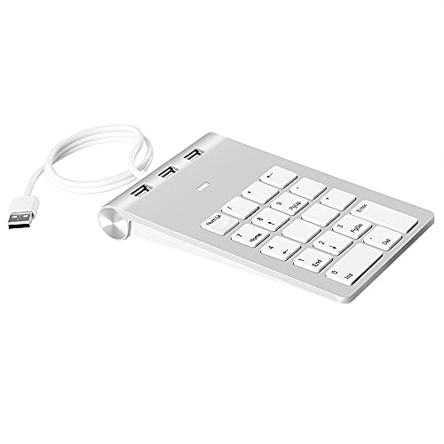 Hermosiey Mini Numeric Tastenfeld Tastatur 18Tasten Numerischer SchlüSsel Pad Numpad Nummern Block mit 3 Ports USB Hub für Laptop Desktop PC von Hermosiey