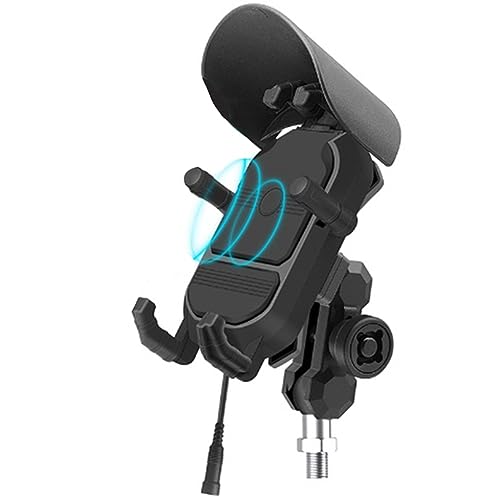 Hermosiey Motorrad-Handyhalterung, USB QC3.0, Schnelllade-Fahrrad-Smartphone-Halterung, 360°-Handyhalterung, Einfach zu Bedienen von Hermosiey