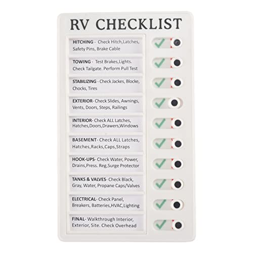 Hermosiey RV Checkliste Memo Plastik Tafel, Abnehmbare und Wiederverwendbare Kreative Memo Checkliste für Check Elemente und Formular von Hermosiey