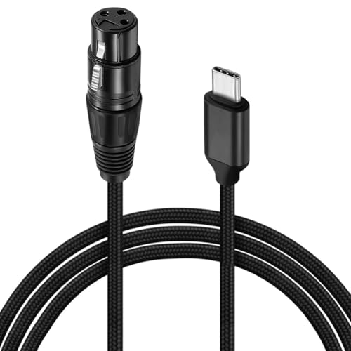 Hermosiey XLR auf USB C USB C auf XLR für Telefon zu Mikrofon XLR auf USB-Kabel für Tablet, Laptop und Andere Typ-C-Geräte (1,8 M) von Hermosiey