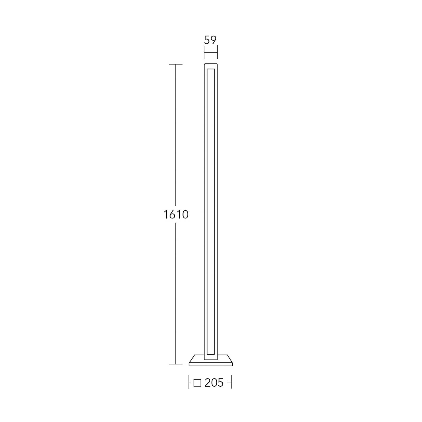 HerzBlut LED- Stehlampe Karl K, Holz, dimmbar, 161 cm von HerzBlut