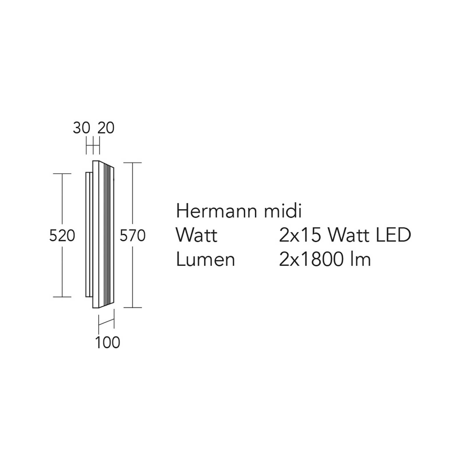 HerzBlut LED-Wandleuchte Hermann midi, eiche geölt, dimmbar von HerzBlut