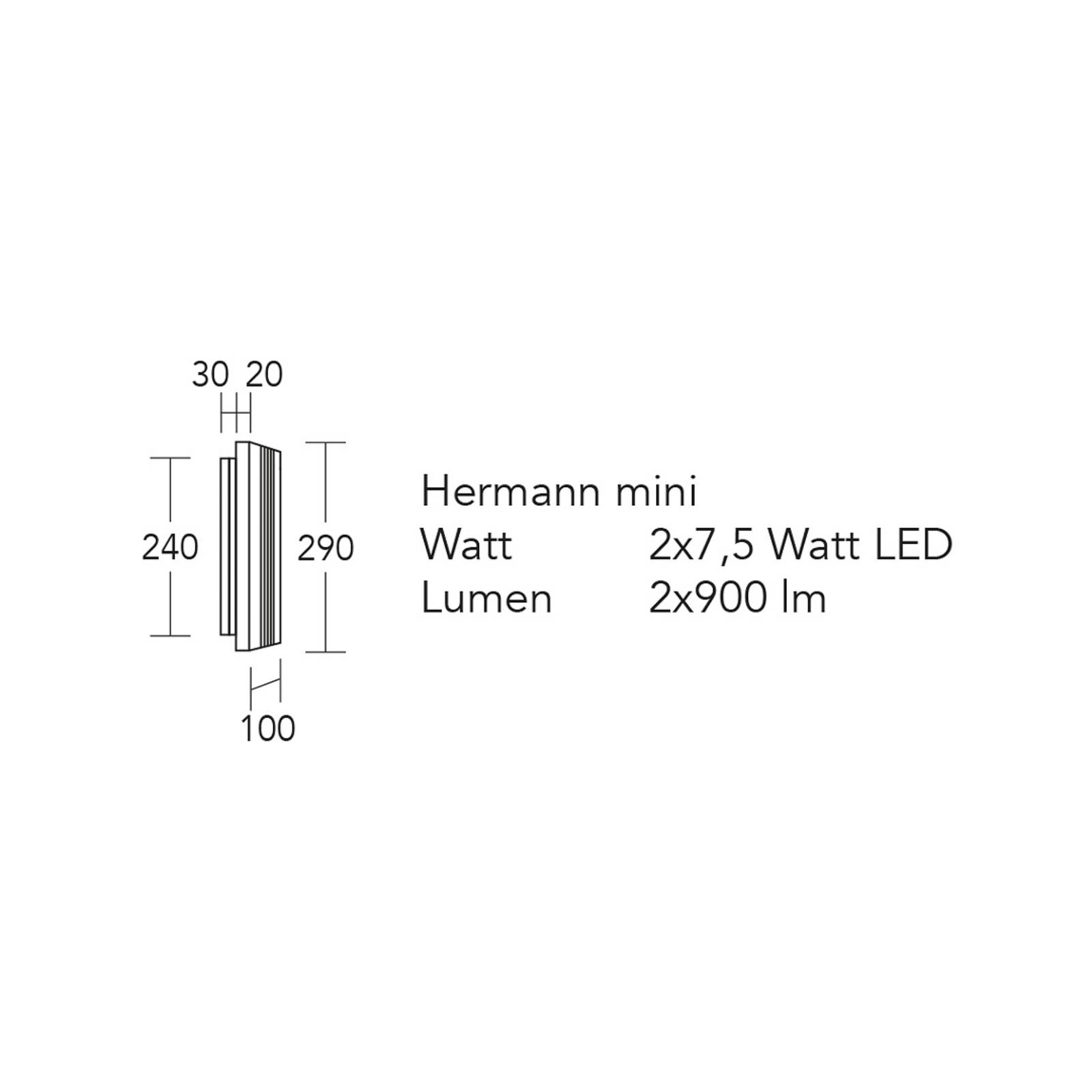 HerzBlut LED-Wandleuchte Hermann mini, eiche natur, dimmbar von HerzBlut