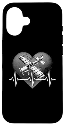 Hülle für iPhone 16 Herzschlag EKG Modellflugzeug RC Flug Hobby Technik Pilot von Herzschlag Modellflugzeug Geschenke