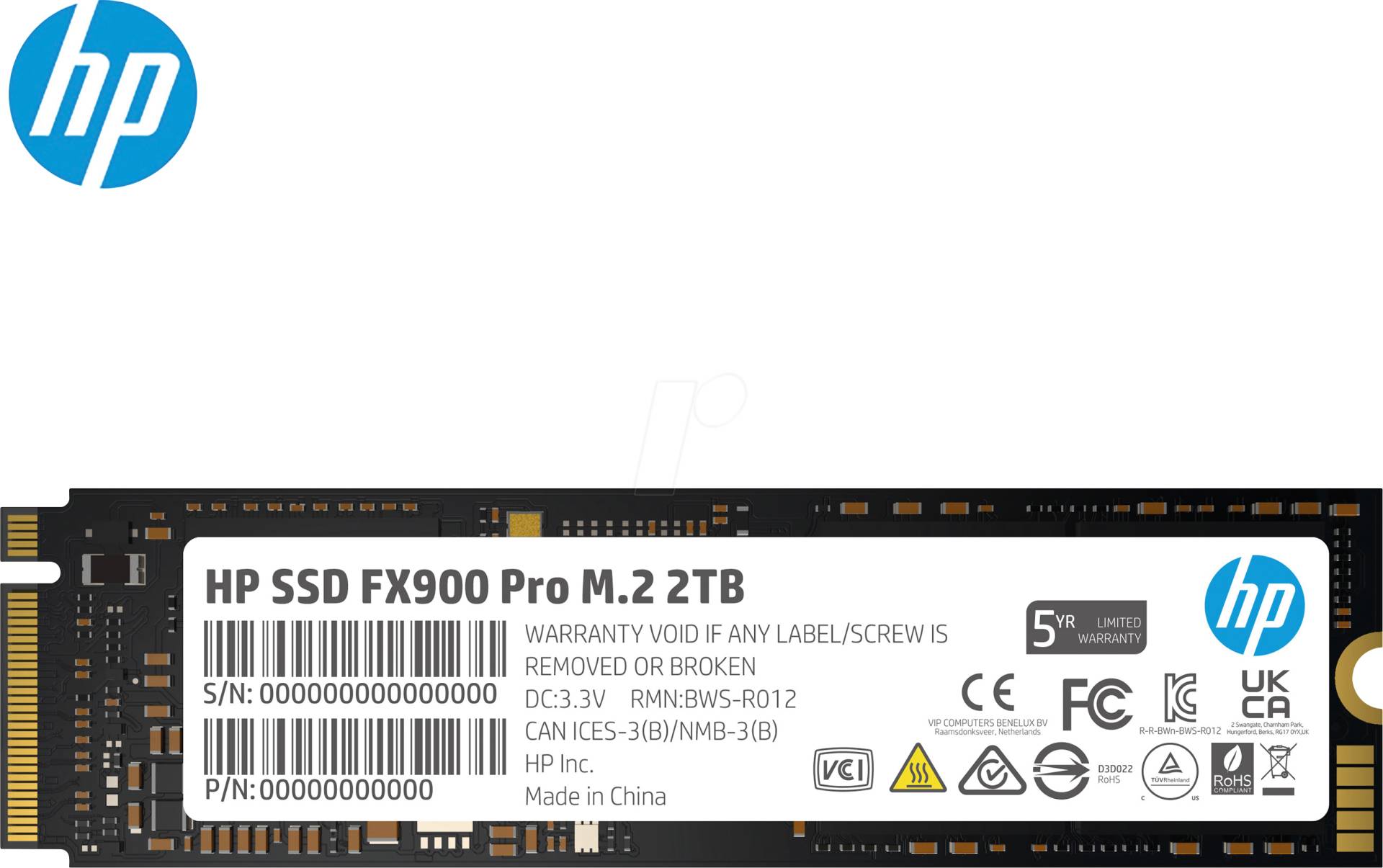 HP 4A3U1AA - HP SSD FX900 Pro M.2 SSD 2TB, NVMe von Hewlett Packard