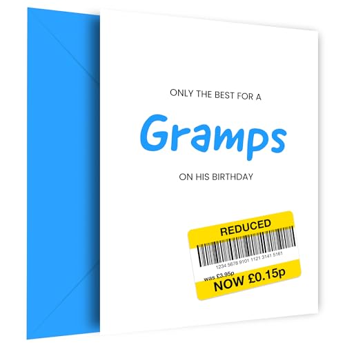 Hey Chimp Geburtstagskarte mit Aufschrift "Only the Best Birthday for Gramps" – Lustige Gramps-Geburtstagskarte, um ihm an seinem besonderen Tag alles Gute zum Geburtstag zu sagen von Hey Chimp