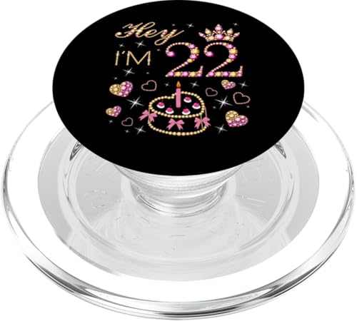 Hey I'm 22, 22 Years Old Women, 22. Geburtstag Kuchenkerze PopSockets PopGrip für MagSafe von Hey It's My Birthday