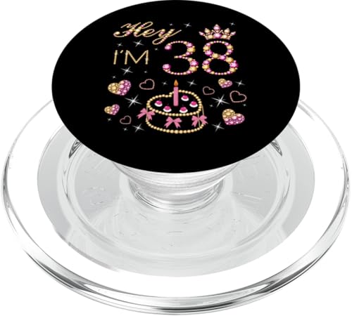 Hey I'm 38, 38 Years Old Women, 38. Geburtstag Kuchenkerze PopSockets PopGrip für MagSafe von Hey It's My Birthday