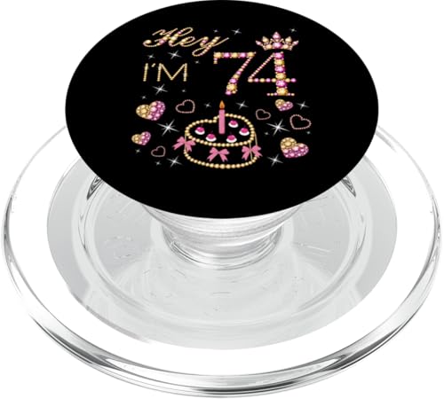 Hey I'm 74, 74 Years Old Women, 74. Geburtstag Kuchenkerze PopSockets PopGrip für MagSafe von Hey It's My Birthday