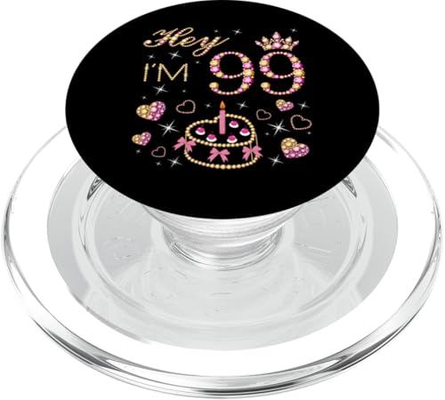 Hey I'm 99, 99 Years Old Women, 99th Birthday Cake Kerze PopSockets PopGrip für MagSafe von Hey It's My Birthday