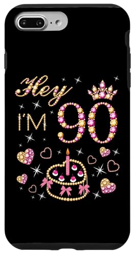 Hülle für iPhone 7 Plus/8 Plus Hey I'm 90, 90 Years Old Women, 90th Birthday Cake Kerze von Hey It's My Birthday