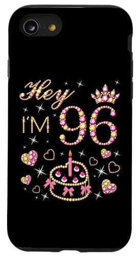 Hülle für iPhone SE (2020) / 7 / 8 Hey I'm 96, 96 Years Old Women, 96th Birthday Cake Kerze von Hey It's My Birthday