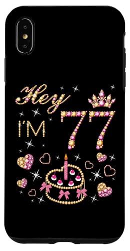 Hülle für iPhone XS Max Hey I'm 77, 77 Years Old Women, 77th Birthday Cake Kerze von Hey It's My Birthday