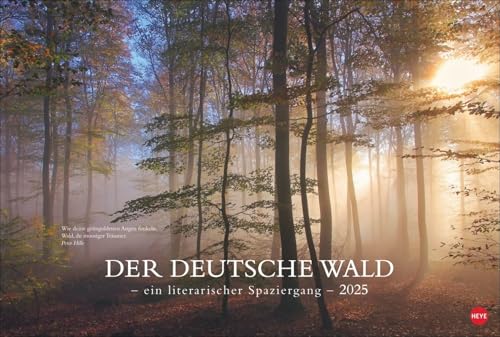 Der deutsche Wald - Ein literarischer Spaziergang Kalender 2025: Inspirierende Fotos deutscher Wälder mit Zitaten bekannter Klassiker. Großer Wandkalender 2025. von Heye