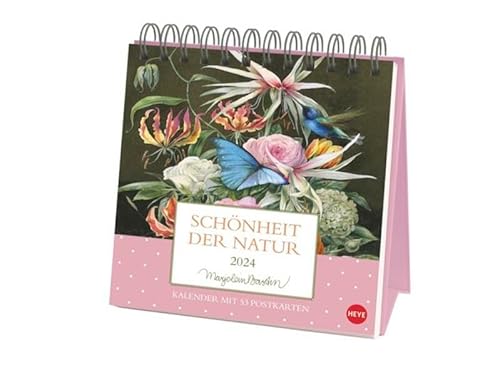 Marjolein Bastin: Schönheit der Natur Premium-Postkartenkalender 2024. Hochwertiger Tisch-Kalender mit 53 liebevoll illustrierten Postkarten. Kleiner Kalender 2024 zum Aufstellen. von Heye in Athesia Kalenderverlag GmbH