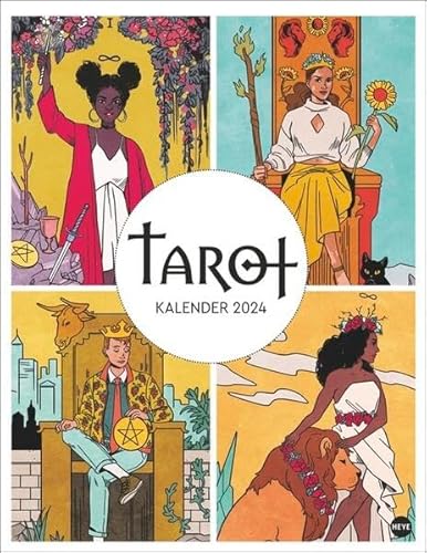 Tarot Posterkalender 2024. Die Rider Waite Tarot-Karten neu interpretiert im Modern Witch Tarot: Wandkalender mit Erklärung der Tarot-Symbole und ... Frauen. Tarot-Kalender 34 x 44 cm. von Heye