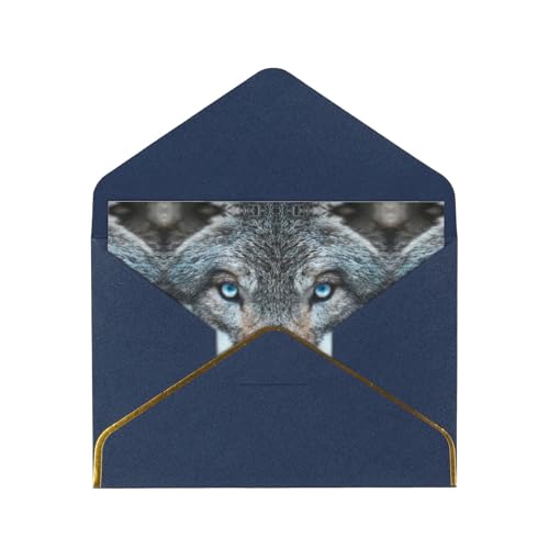 Hgvcse Grußkarten für alle großen Anlässe mit blauen Augen, Wolfskarten, Chanukka, Kwanzaa, 10,2 x 15,2 cm, doppelseitig mit Perlglanz von Hgvcse