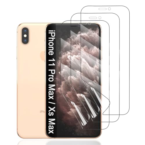 Hhfcryst Hydrogel Folie für iPhone 11 Pro Max/Xs Max, 3 Stück TPU Displayschutzfolie HD Transparent Weich Schutzfolie (Nicht Gehärtetes Glas) von Hhfcryst