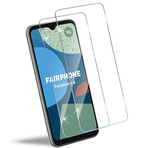 HidWee Schutzfolie Kompatibel mit Fairphone 4 5G für Panzerglas, 2 Stück 9H Härte Displayschutz, Anti-Kratzen Displayschutzfolie, Anti-Bläschen Panzer Schutz Glas, HD Clear Displayschutz von HidWee