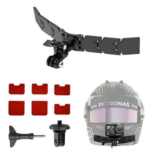 Higatful Motorradhelm-Kinnhalterungs-Kits, kompatibel mit GoPro Hero 12 11 10 9 8 7 (2018) 6 5 Hero Black, Session, MAX, Insta360, Xiaomi Yi, SJCAM, Campark und anderen Action-Kameras von Higatful