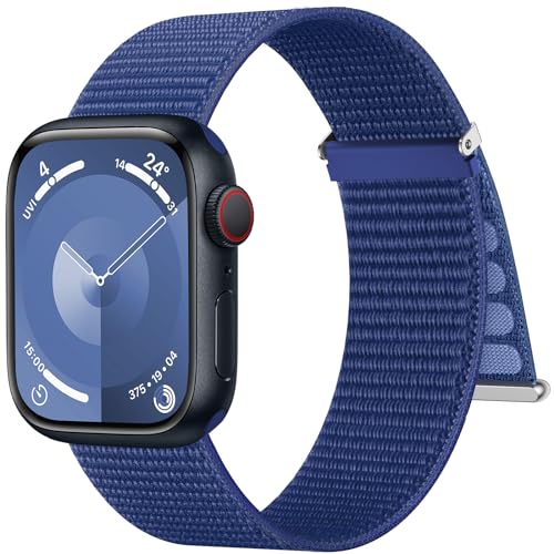 Higgs Gewebtes Nylon Armband Kompatibel mit Apple Watch Ultra/Ultra 2 Armband 49mm 45mm 44mm 42mm Damen Herren, Sport Loop Armbänder für iWatch Series 9 8 SE 7 6 5 4 3 2, Klettverschluss Verstellbare von Higgs