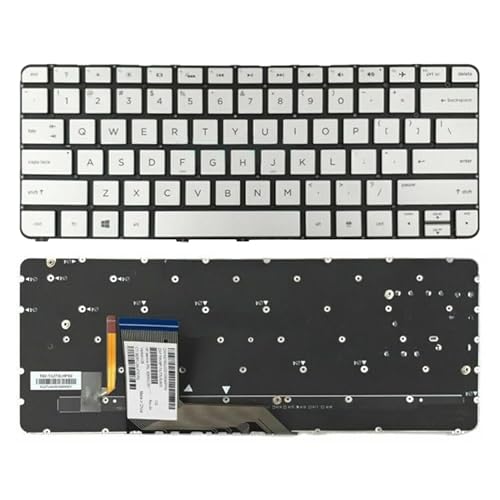 High-Tech Place Tastatur mit Hintergrundbeleuchtung für HP X360 13-4000 US Version (Silber) von High-Tech Place
