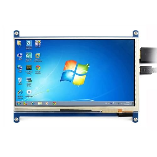 High-Tech Place Wave HARE LCD-Monitor HDMI 7 Zoll (C) 1024 x 600 Touchscreen für Raspberry Pi mit Schutzhülle zweifarbig von High-Tech Place