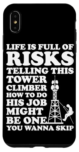 Hülle für iPhone XS Max Turmkletterer, Techniker, Pole Lineman, Industriekletterer von High Tower Climber Cell Tower Climber Tower Worker