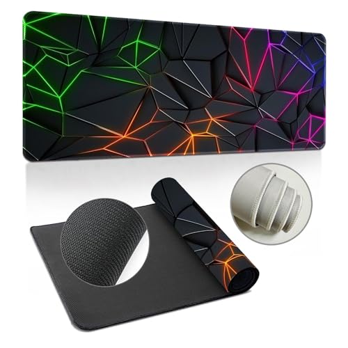 Highdi Gaming Mauspad XXL/XL, Groß Schreibtischunterlage Großes Mousepad Gaming PC Schreibtisch Matte Desk Mat Vernähte Kanten für Büro, Tastatur, Laptop (Kühl 5,300 * 700 * 3mm) von Highdi