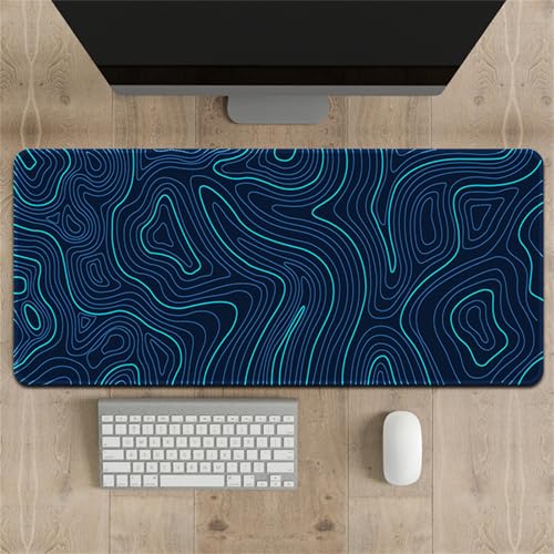 Highdi Gaming Mauspad XXL/XL, Groß Schreibtischunterlage Großes Mousepad Gaming PC Schreibtisch Matte Desk Mat Vernähte Kanten für Büro, Tastatur, Laptop (Linie Textur 8,300 * 800 * 3mm) von Highdi