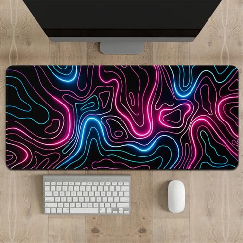 Highdi Gaming Mauspad XXL/XL, Muster Mauspad Groß Mousepad Genähten Kanten und Anti Rutsch Großes Mauspad Schreibtischunterlage Desk Mat für Büro, Tastatur, PC, Laptop (400 * 800 * 3mm,Bunt) von Highdi