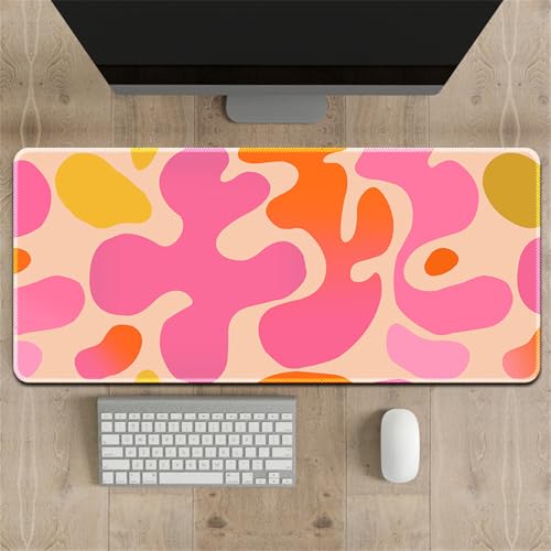 Highdi Gaming Mauspad XXL/XL, Muster Mauspad Groß Mousepad Genähten Kanten und Anti Rutsch Großes Mauspad Schreibtischunterlage Desk Mat für Büro, Tastatur (Graffiti-Pink,300 * 900 * 3mm) von Highdi