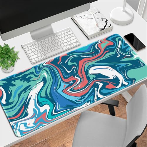 Highdi Gaming Mauspad XXL/XL/L, Graffiti Muster Mauspad Groß Mousepad Genähten Kanten und Anti Rutsch Großes Mauspad Schreibtischunterlage Desk Mat für Büro Tastatur PC Laptop (400x800x3mm,Ozean) von Highdi