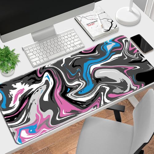 Highdi Gaming Mauspad XXL/XL/L,Abstraktion Muster Mauspad Groß Mousepad Genähten Kanten und Anti Rutsch Großes Mauspad Schreibtischunterlage Desk Mat für Büro,Tastatur,Laptop (500 * 1000 * 2mm,Rosa) von Highdi