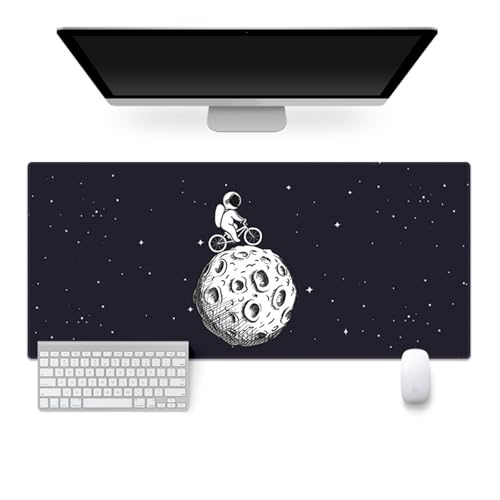 Highdi Weltraumastronaut Gaming Mauspad XXL/XL,Mauspad Groß Mousepad Genähten Kanten und Anti Rutsch Mauspad Schreibtischunterlage Desk Mat für Zuhause und Im Büro (1000 * 500 * 4mm,Weltraum 4) von Highdi