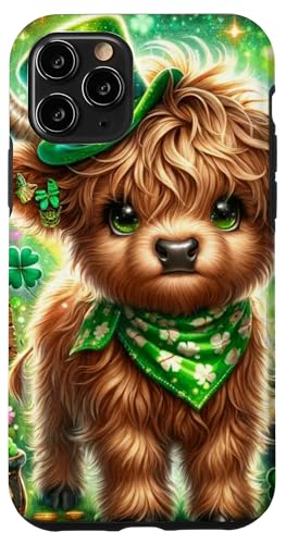 Hülle für iPhone 11 Pro Highland Cow St. Patricks Day Paddy Irish Cow Moo Leprechaun von Highland Cow Land of NYC