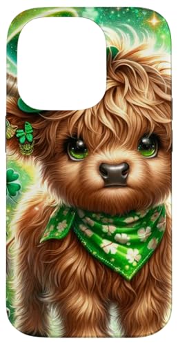 Hülle für iPhone 14 Pro Highland Cow St. Patricks Day Paddy Irish Cow Moo Leprechaun von Highland Cow Land of NYC