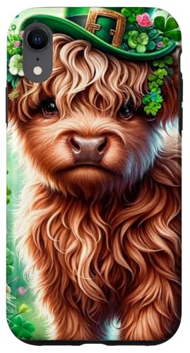 Hülle für iPhone XR Baby Highland Cow St Patricks Day Paddy Irish Moo Kobold von Highland Cow Land of NYC