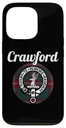 Hülle für iPhone 13 Pro Crawford Clan Schottisches Wappen, Schottenmuster von HighlandFour