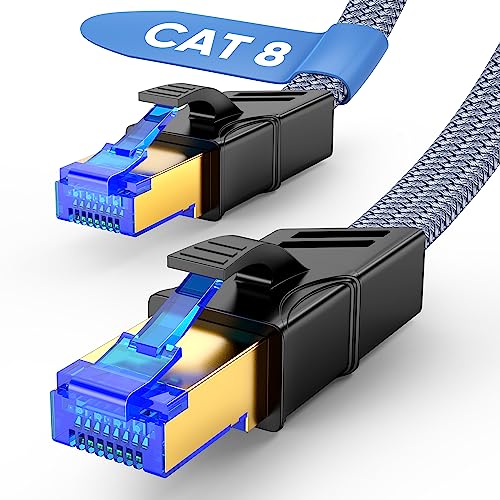 Highwings Cat 8 LAN Kabel 3m, 40Gbps 2000MHz Netzwerkkabel S/FTP Ethernet Kabel Hochgeschwindigkeits Gigabit RJ45 Lylon Geflochtener Patchkabel mit Vergoldung für Router Switch Xbox Modem PC PS5/4/3 von Highwings