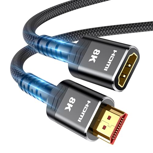 Highwings HDMI Verlängerungskabel 0,3M, 8K 60Hz 4K 120Hz 144Hz HDMI 2.1 Verlängerung Stecker auf Buchse 48Gbps Ultra Highspeed UHD eARC HDCP 2.3 Dynamic HDR10+ Kompatibel mit TV Stick, PS5/4, HDTV von Highwings