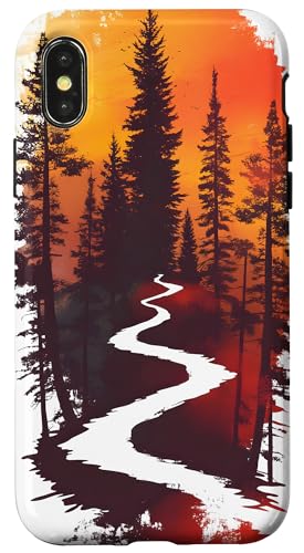 Sunset Road Natur Hülle für iPhone X/XS von Hiking Designs by Dennex