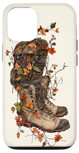 Wanderschuhe und Blätter Hülle für iPhone 12/12 Pro von Hiking Designs by Dennex