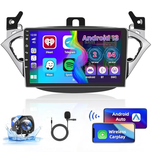 2GB+64GB Android 13 Autoradio für Opel Corsa 2015-2019 / Opel Adam 2013-2016 Radio Wireless CarPlay Android Auto Bluetooth 9" Bildschrim Auto Radio mit Navi Rückfahrkamera von Hikity