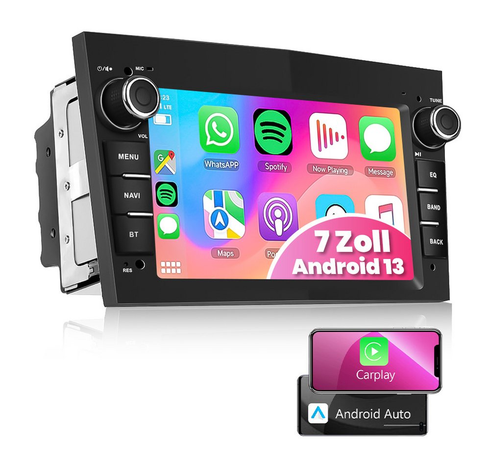 Hikity Android 13.0 Stereo 7 Zoll GPS Navigation Bluetooth 2+64G für Opel Autoradio (Digitalradio (DAB) von Hikity