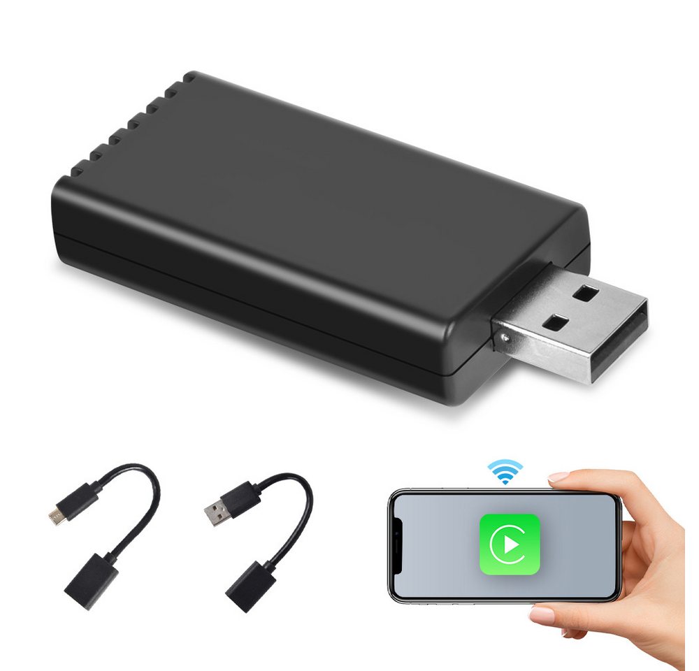 Hikity CarPlay Wireless Adapter, 2024 Neuester drahtloser CarPlay Adapter Adapter, Online-Updates von Hikity