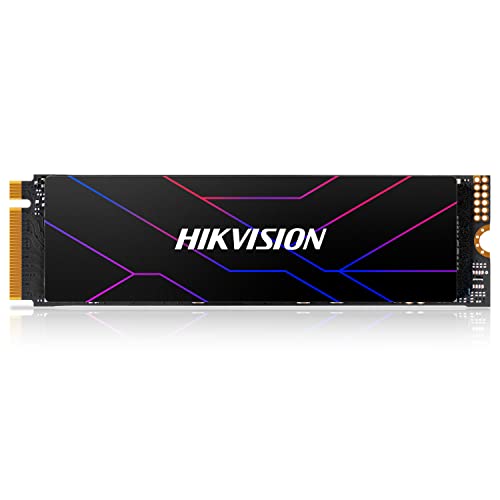 Hikvision SSD NVMe 1TO, PCIe 4.0 NVMe M.2 2280 interne SSD, bis zu 7450 MB/s 3D NAND interne Gaming-SSD für Desktop-PC, PS5 (mit Kühlkörper) – G4000 von Hikvision