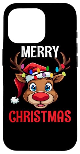 Hülle für iPhone 16 Pro Lustige Weihnachtsbeleuchtung Rentier Weihnachtsmannmütze Xmas Familie von Hilarious Christmas Matching Family Apparel Co.