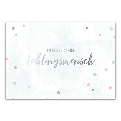 Him & I® - Postkarte mit Spruch - Du bist mein Lieblingsmensch - Maße: 11,5 cm x 16,5 cm von Him & I