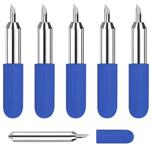 5 Stück Schneidklingen für Cricut Joy, 60° Ersatzklingen mit Abdeckung Vinyl Plotter Klingen, Cutter Plotter Schneidklingen Klingen Schriftzüge Ersatzklingen für Vinyl-Schneidemaschinen (Blau) von Hioip